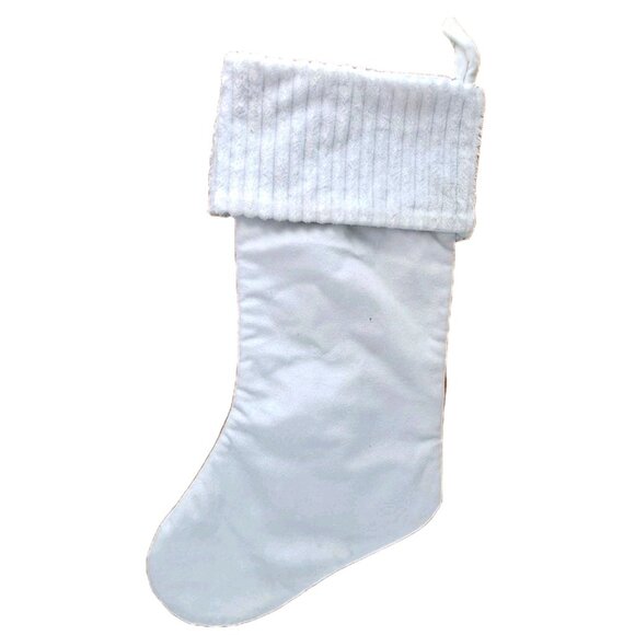 Unbranded 19 Inch White Christmas Stocking Gold Letter D New No Tags - Picture 3 of 5